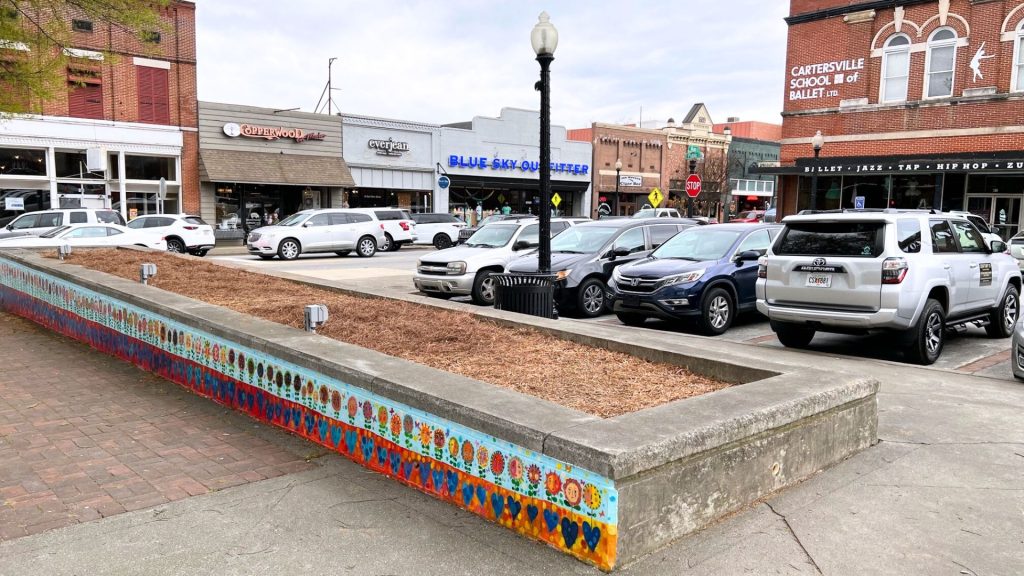 Storefronts in downtown Cartersville Georgia