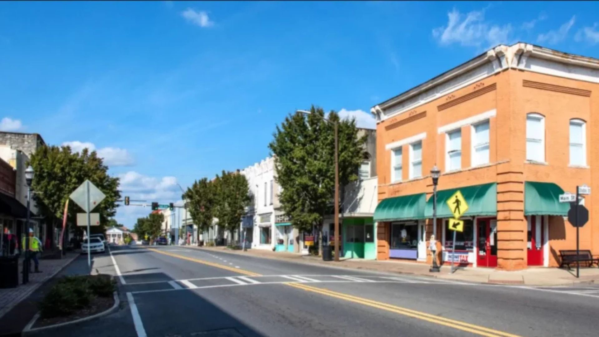 Downtown storefronts in Cedartown Georgia