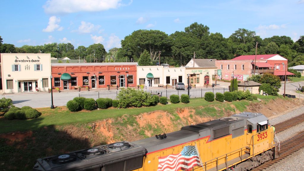 Storefronts in downtown Hiram Georgia