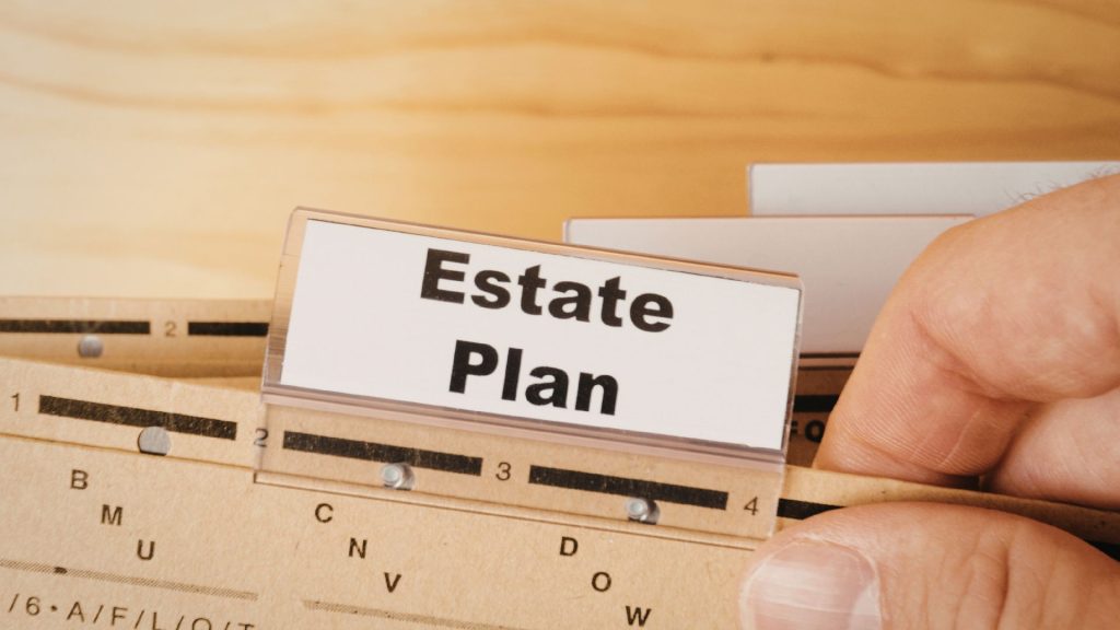 Estate plan documents stored in filing organizer