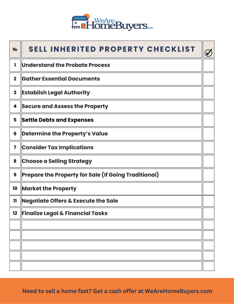 Sell inherited property checklist for navigating probate and preparing a home for sale