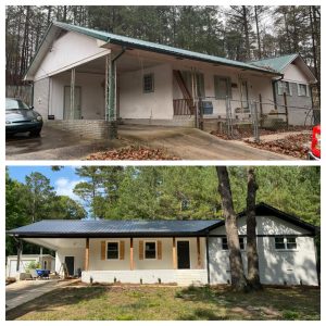 Before and after photo of house in Rome, GA
